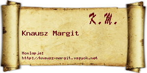 Knausz Margit névjegykártya